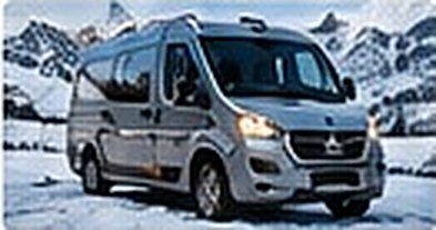 Campervan in the snow